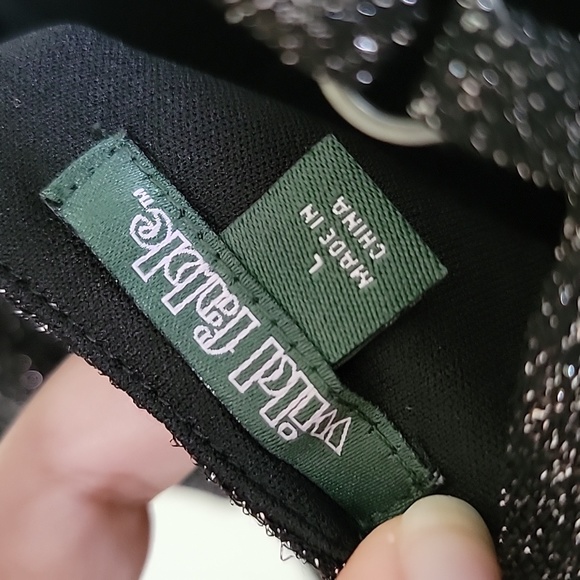 [*3 Items For $20 In Bundle*] Wild Fable Black Dress Metallic Ruching size L - Picture 7 of 8